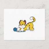 Tiger mit Woll-Garnkugel Postkarte (Vorderseite)