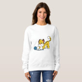 Tiger mit Woll-Garnkugel Sweatshirt (Vorne ganz)