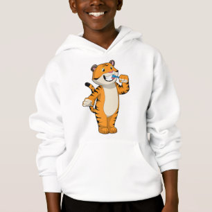 Tiger mit Zahnbürste Hoodie