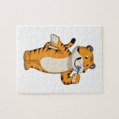 Tiger mit Zahnbürste Puzzle (Horizontal)