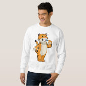 Tiger mit Zahnbürste Sweatshirt (Vorne ganz)