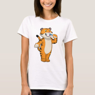 Tiger mit Zahnbürste T-Shirt
