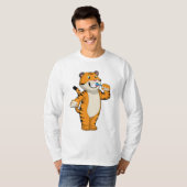 Tiger mit Zahnbürste T-Shirt (Vorne ganz)