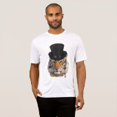 Tiger mit Zylinder und Monocle T-Shirt (Vorne ganz)