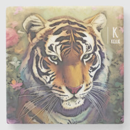 Tiger Monogram Name Stone Untersetzer