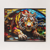 Tiger Mosaic gesteinigtes Glas Jigsaw Puzzle (Horizontal)