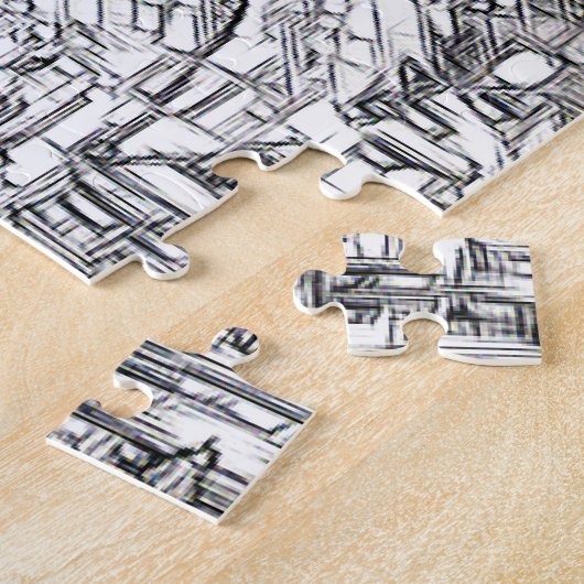 Tiger Mosaikfliesen in Schwarz und Weiß Puzzle (Seite)