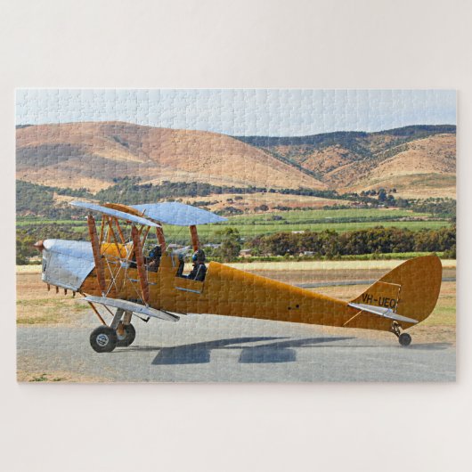 Tiger Moth-Doppeldecker vor dem Start Puzzle (Horizontal)