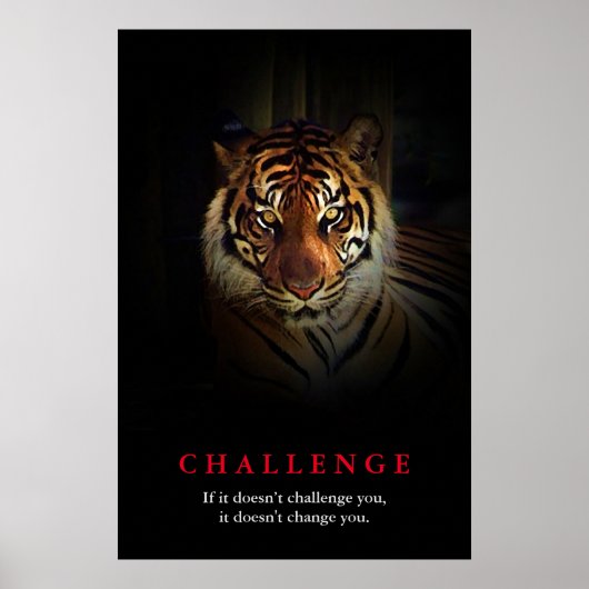 Tiger Motivierend Challenge Poster (Vorne)