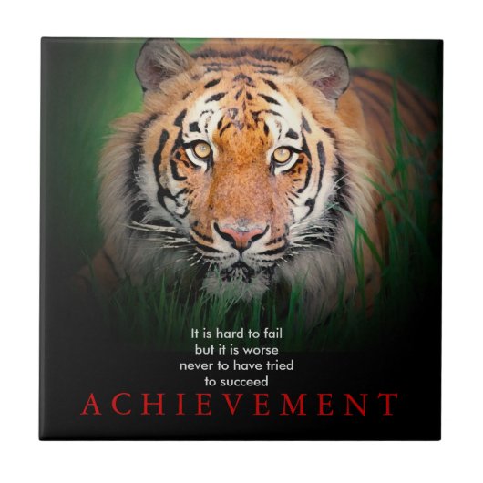 Tiger Motivierend Errungenschaften Fliese (Vorderseite)