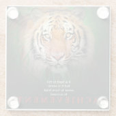 Tiger Motivierend Errungenschaften Glasuntersetzer (Rückseite)