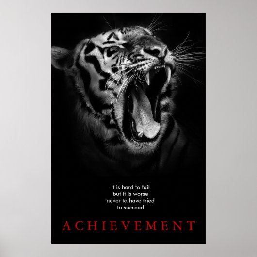 Tiger Motivierend Errungenschaften Poster (Vorne)