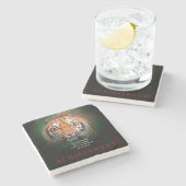 Tiger Motivierend Errungenschaften Steinuntersetzer (Seitenansicht)