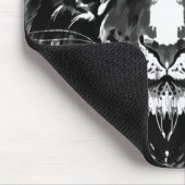 Tiger Mousepad | Schwarzer und weißer Tiger Zeichn (Ecke)