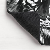 Tiger Mousepad - Zeichnend Schwarz-Weiß-Tiger (Ecke)