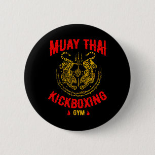 Tiger Muay Thai Kickboxen Gym Mma Training Geschen Button