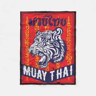 Tiger Muay Thai Kickboxen Mma Retro Trainingsgesch Fleecedecke