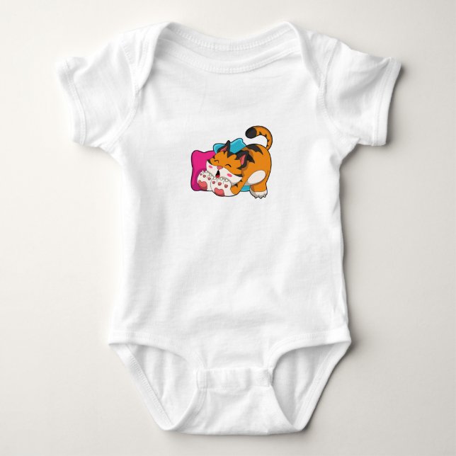 Tiger müde baby strampler (Vorderseite)