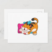 Tiger müde postkarte (Vorne/Hinten)