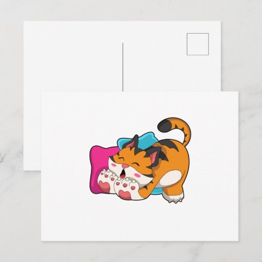 Tiger müde postkarte (Vorne/Hinten)