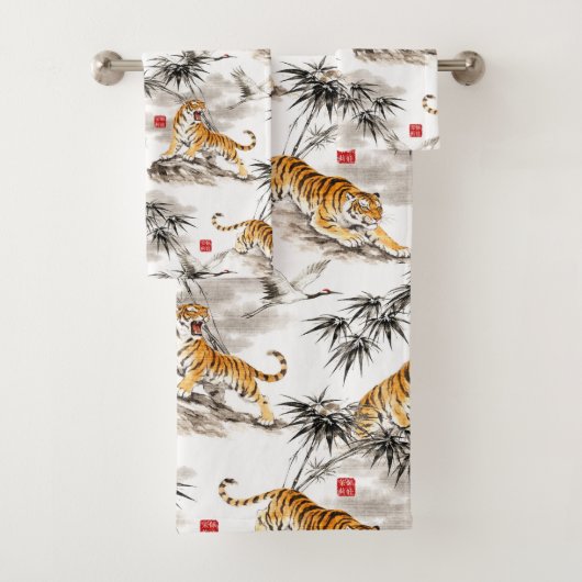 Tiger-Muster Badhandtuch Set (Insitu)