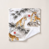 Tiger-Muster Badhandtuch Set (Waschlappen)