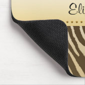 Tiger Muster Eleganbraun Gold Tierstreifen Mousepad (Ecke)
