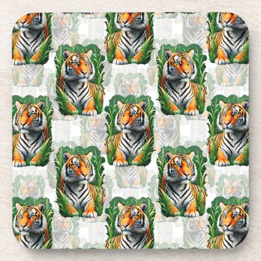 Tiger-Muster Getränkeuntersetzer (Vorderseite)