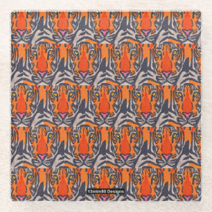 Tiger (Muster) - Glasuntersetzer