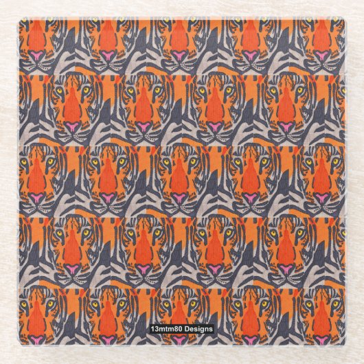 Tiger (Muster) - Glasuntersetzer (Vorderseite)