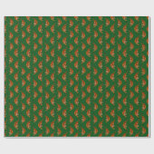 Tiger Muster mit grünem Hintergrund Geschenkpapier (Flach)