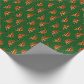 Tiger Muster mit grünem Hintergrund Geschenkpapier (Ecke)