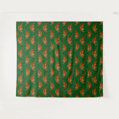 Tiger Muster mit grünem Hintergrund Wandteppich (Vorderseite (Horizontal))