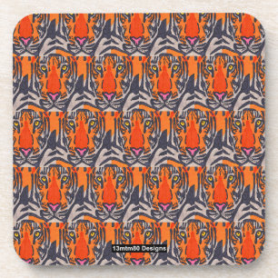 Tiger (Muster) - Plastikuntersetzer Getränkeuntersetzer