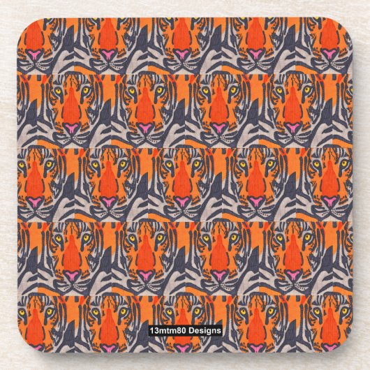 Tiger (Muster) - Plastikuntersetzer Getränkeuntersetzer (Vorderseite)