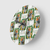 Tiger-Muster Runde Wanduhr (Winkel)