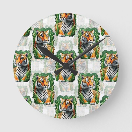 Tiger-Muster Runde Wanduhr (Vorderseite)