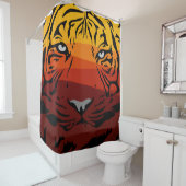 Tiger Muster Tierdesign flache Textur farbig Duschvorhang (Beispiel)