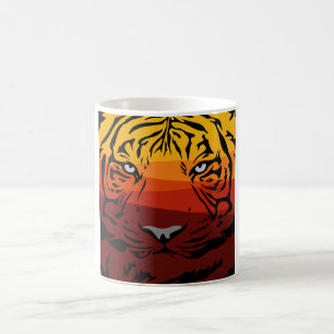 Tiger Muster Tierdesign flache Textur farbig Kaffeetasse