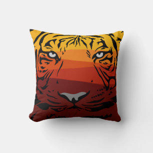 Tiger Muster Tierdesign flache Textur farbig Kissen