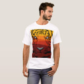 Tiger Muster Tierdesign flache Textur farbig T-Shirt (Vorne ganz)