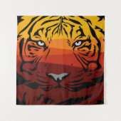 Tiger Muster Tierdesign flache Textur farbig Wandteppich (Vorderseite)