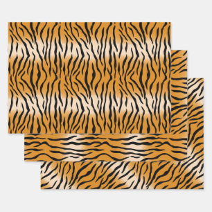 Tiger Muster Wrapping Paper Sheets Geschenkpapier Set