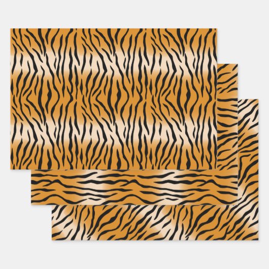 Tiger Muster Wrapping Paper Sheets Geschenkpapier Set (Set)