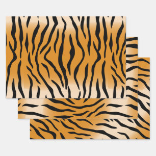Tiger Muster Wrapping Paper Sheets Geschenkpapier Set