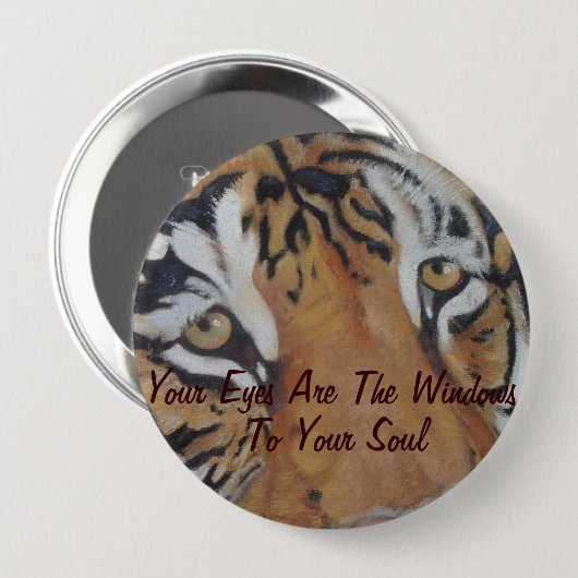 Tiger mustert Tiertierkunstknopf der großen Katze Button (Vorne & Hinten)