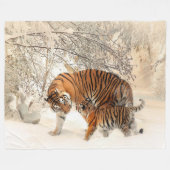 Tiger Mutter und Cube Custom Fleece Blanket, groß (Vorderseite (Horizontal))