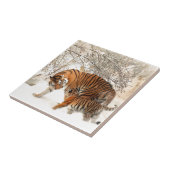 Tiger Mutter und Kind Fliese (Seite)