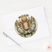 Tiger Nah-Up-Aufkleber Runder Aufkleber (Umschlag)