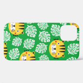 Tiger nahtlose Muster mit tropischen Blätter. Kid Case-Mate iPhone Hülle (Rückseite (Horizontal))